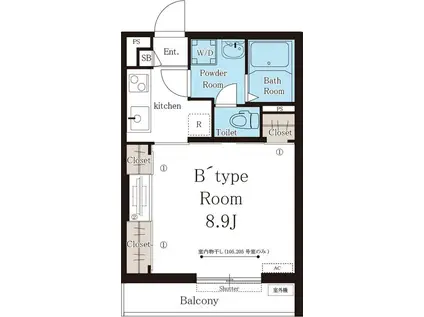 リブリ・カドマ(1K/3階)の間取り写真