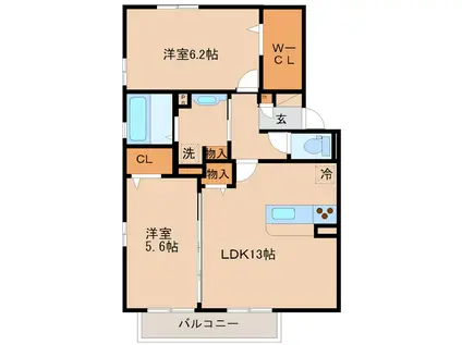 ビストロ(2LDK/2階)の間取り写真