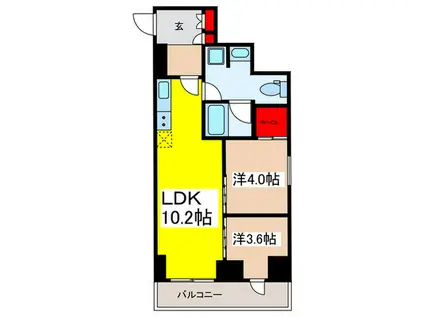 パークアクシス東日本橋(2LDK/4階)の間取り写真