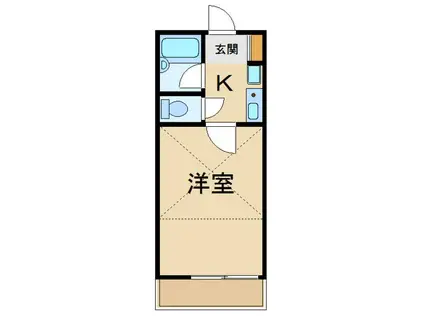 クレセントハイツ富士見(1K/2階)の間取り写真