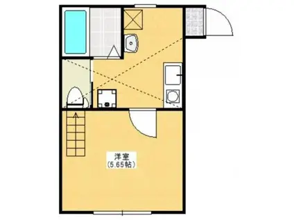 アーバンテラス矢部(1K/1階)の間取り写真