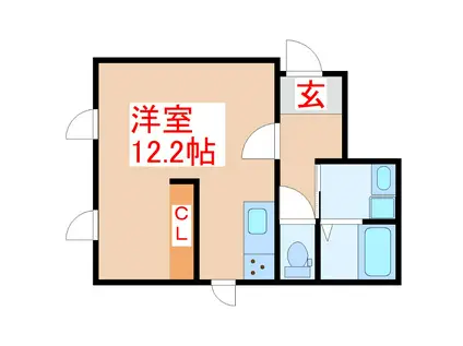 稲荷ノアレジデンス(ワンルーム/1階)の間取り写真