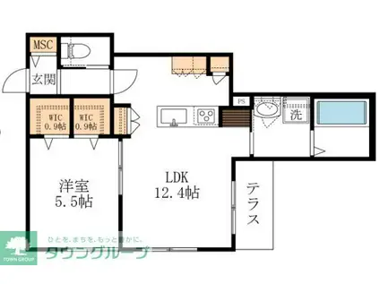 PACE EST(1LDK/2階)の間取り写真