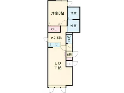 ラテラIIA棟(1LDK/1階)の間取り写真