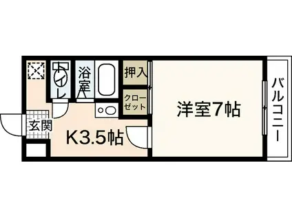 ヴェルセンチュリー(1K/3階)の間取り写真
