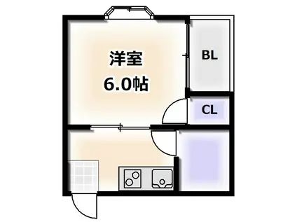 CABIN ABIKO イースト(1K/3階)の間取り写真
