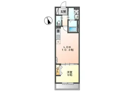 リオグランデ東戸塚(1LDK/1階)の間取り写真