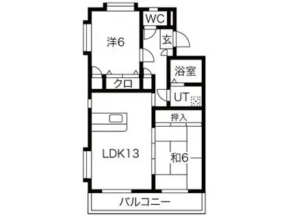 ソレイユ東中島(2LDK/1階)の間取り写真