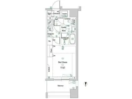 ディップス神楽坂(1K/12階)の間取り写真