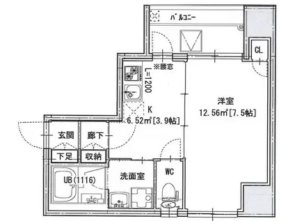 NS22 日本橋浜町(1K/9階)の間取り写真