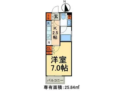 パークアクシス新御徒町イースト(1K/11階)の間取り写真