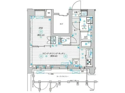 GENOVIA世田谷砧II(1LDK/4階)の間取り写真