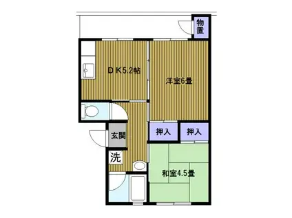 戸塚深谷(2DK/4階)の間取り写真