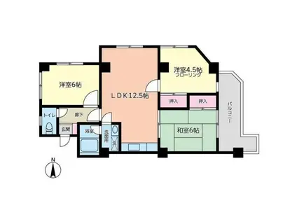 保土ヶ谷レジデンス(3LDK/3階)の間取り写真