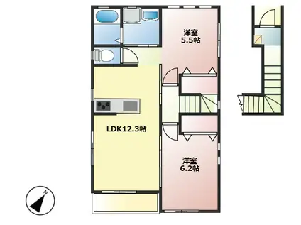 Nコーポ(2LDK/2階)の間取り写真