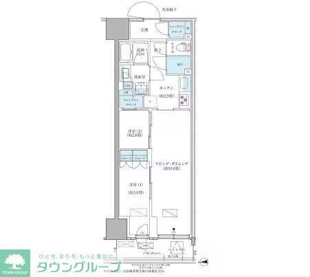 パークアクシス品川天王洲アイル(2LDK/5階)の間取り写真