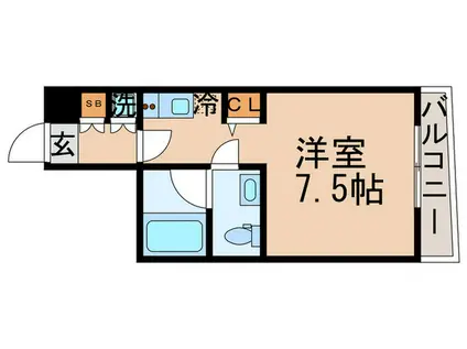 SQUARE CITY KANAMACHI(ワンルーム/6階)の間取り写真