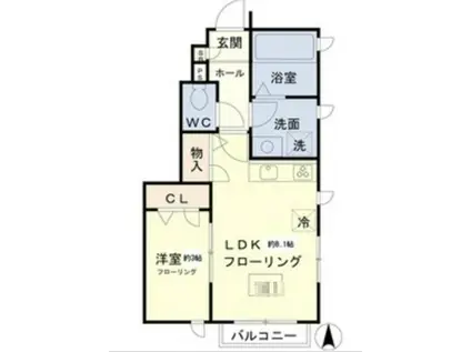 コーラルコート赤堤(1LDK/1階)の間取り写真