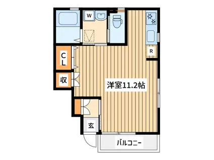 日の出ハイム(ワンルーム/1階)の間取り写真