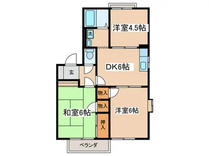 カーサ柏台A(3DK/2階)の間取り写真