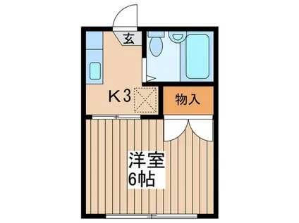 マリンハイム(1K/1階)の間取り写真