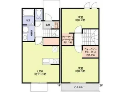 FOREST MAISON ETORU(2LDK/1階)の間取り写真