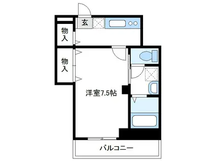 エールトベーレ(1K/4階)の間取り写真