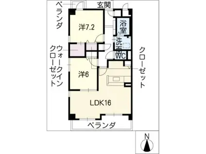 MERVEILLE UN(2LDK/1階)の間取り写真