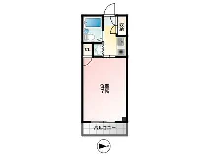 戸越アールワンビル(1K/4階)の間取り写真