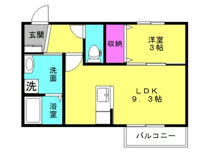レジュール(1LDK/2階)の間取り写真