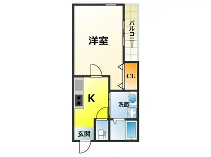 ユウパレス池上町(1K/3階)の間取り写真