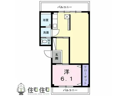 加納コーポ(1LDK/2階)の間取り写真