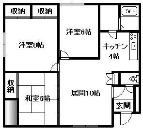 エポック永山A・B(3LDK/2階)の間取り写真