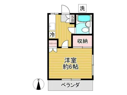 ホワイトハイツ(1K/2階)の間取り写真