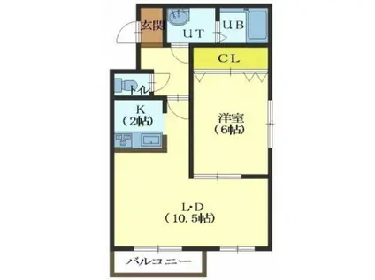 メゾン・ド・KIII(1LDK/1階)の間取り写真