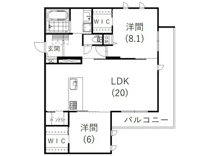 マーブルヒルズ(2LDK/1階)の間取り写真