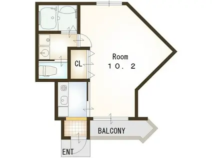 クローバー壱・弐番館(1K/1階)の間取り写真