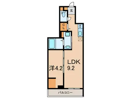 S-MOVE西宮今津(1LDK/1階)の間取り写真