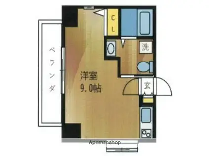 ベネフィス赤坂(1K/5階)の間取り写真