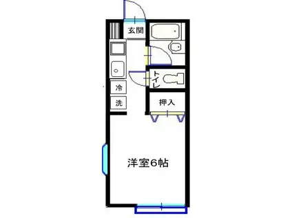 モンシャトー若宮(1K/2階)の間取り写真