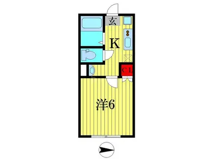 フェニックス柏(1K/2階)の間取り写真