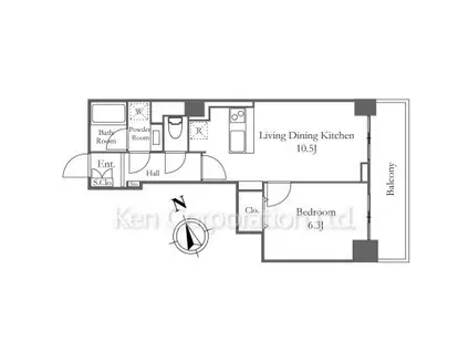 リバーシティ21新川(1LDK/8階)の間取り写真