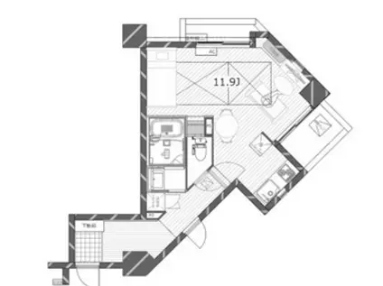 パークテラス恵比寿(ワンルーム/4階)の間取り写真