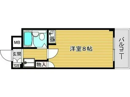 ロイヤルエスペラントオクノII(ワンルーム/2階)の間取り写真