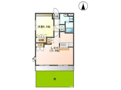 ルミナス・ハイツ(1LDK/1階)の間取り写真