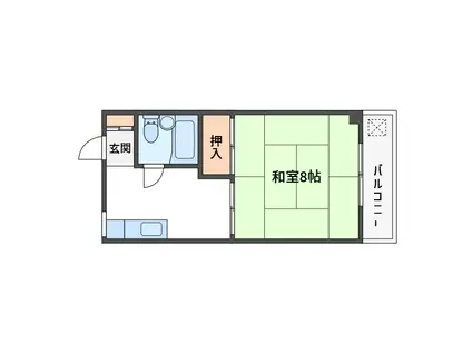 サンハイツ(1DK/2階)の間取り写真