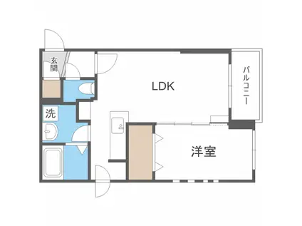 カームヴィレッジ(1LDK/2階)の間取り写真