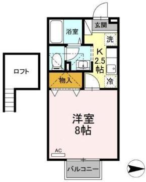 セジュール桜馬場(1K/2階)の間取り写真
