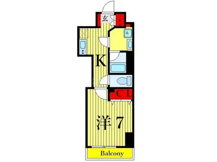シリウス・エム(1K/4階)の間取り写真