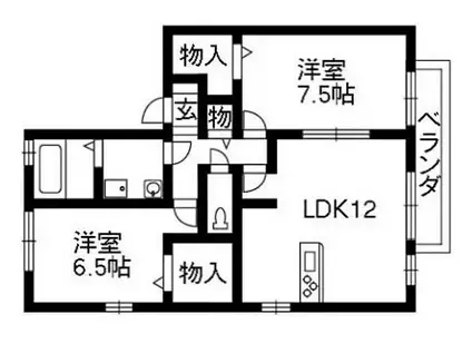 ルミエール(2LDK/2階)の間取り写真